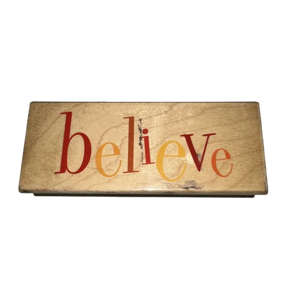 Hero Arts Big Believe Wood Mounted Rubber Stamp H3809 Inspirational USA